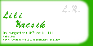 lili macsik business card